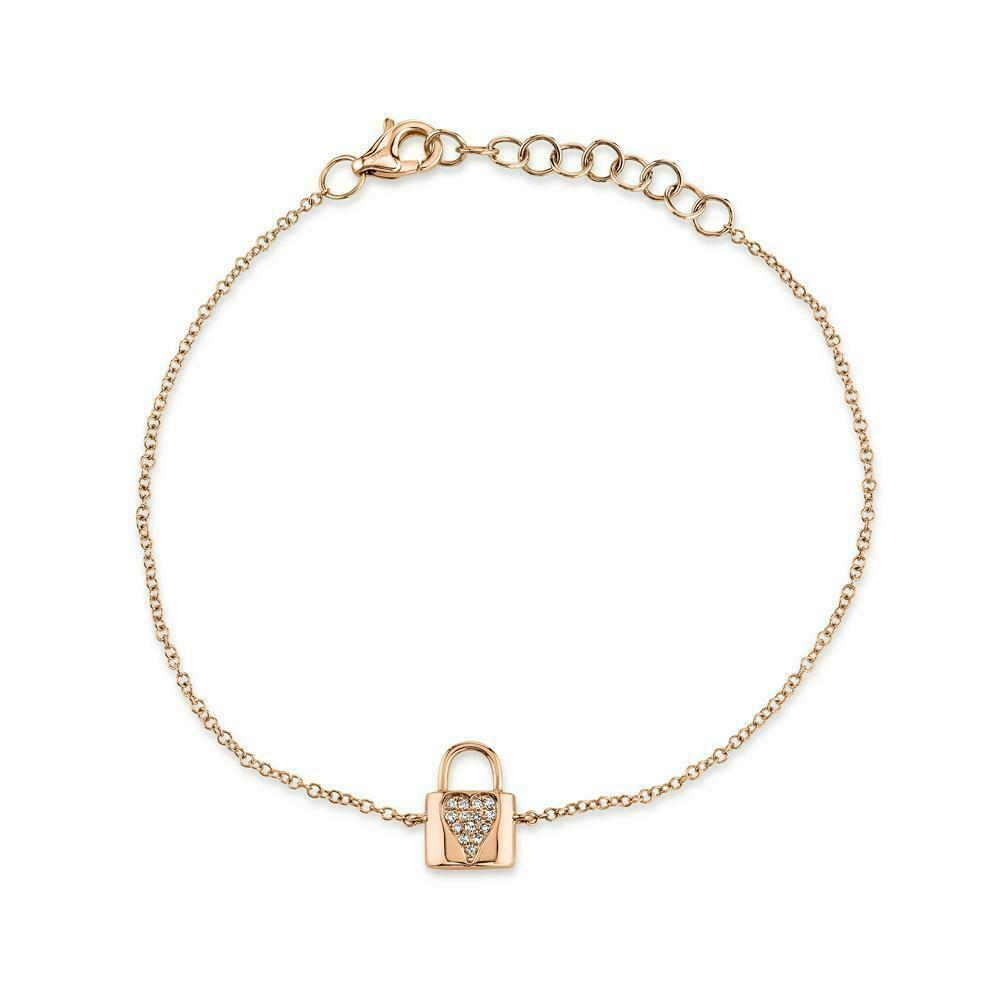 14kt Gold Full Diamond Love Lock Charm