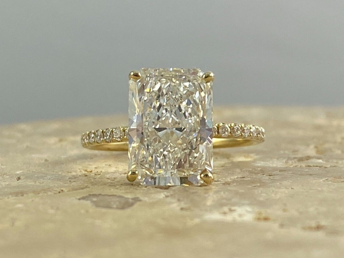 Certified Lab Grown 4.21 CTW Radiant Diamond Engagment Ring