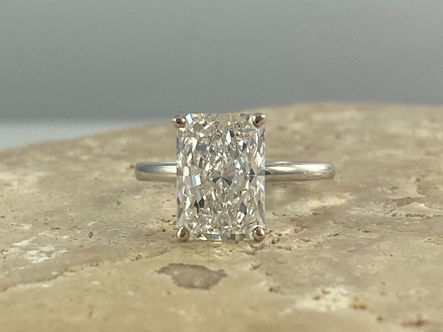 Certified Lab Grown 4.20 CTW Radiant Diamond Engagement Ring