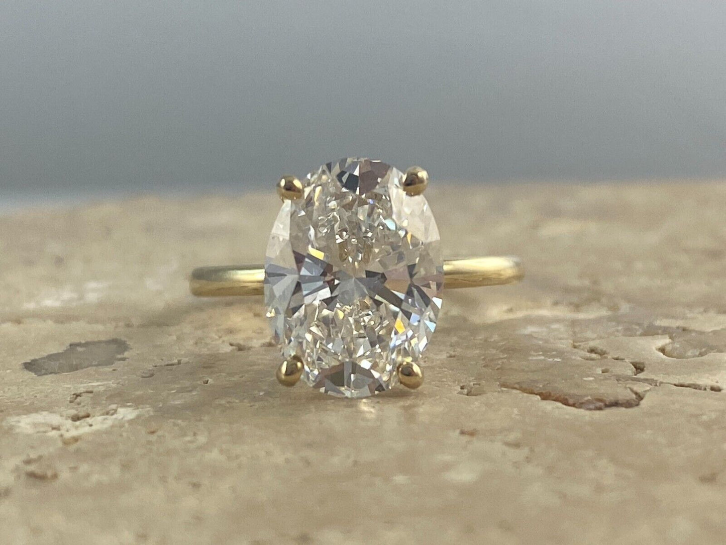 4.23 CTW Certified Lab Grown Oval Diamond Engagement Ring