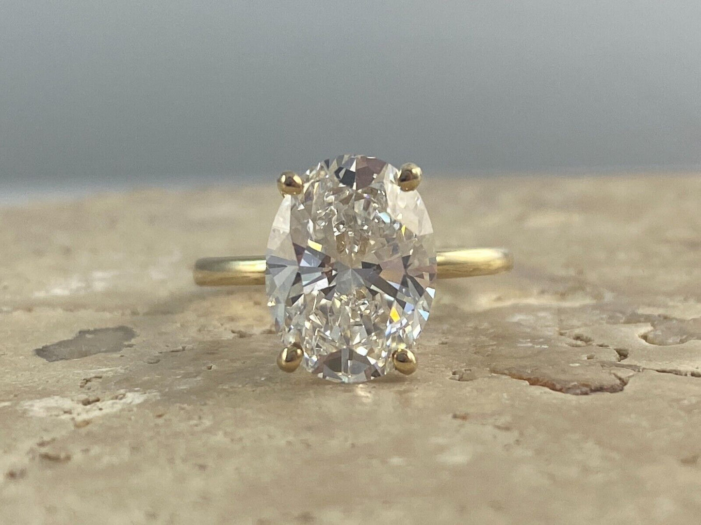 4.23 CTW Certified Lab Grown Oval Diamond Engagement Ring