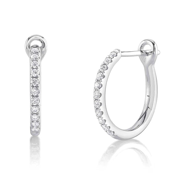 14K Gold Diamond Hoop Earrings