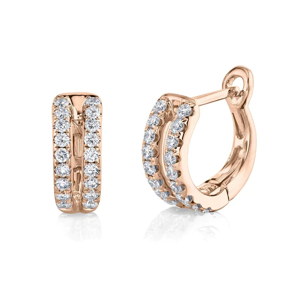 14K Gold 0.46 CT Diamond Huggie Earrings