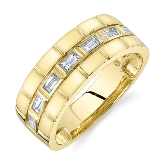 Men's 14K Gold Diamond Wedding Band Ring