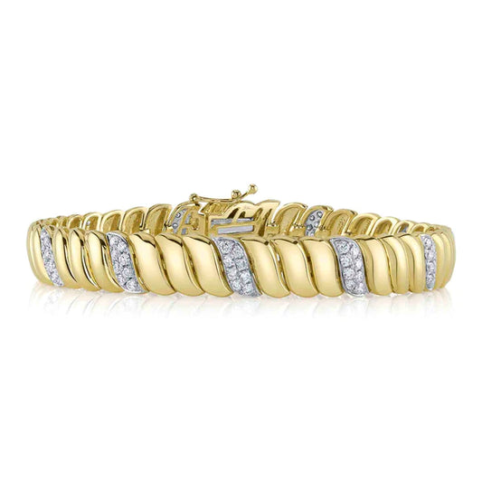 14k Gold Diamond San Marco Bracelet