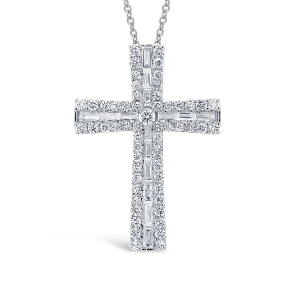 14K Gold Diamond Cross Necklace