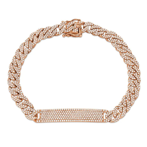 14K Gold Diamond Chain Link Bracelet