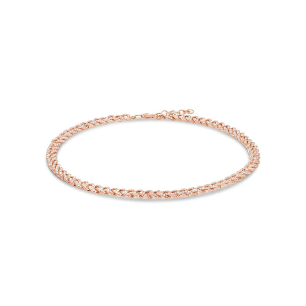 14K Gold Diamond Pave Chain Link Anklet