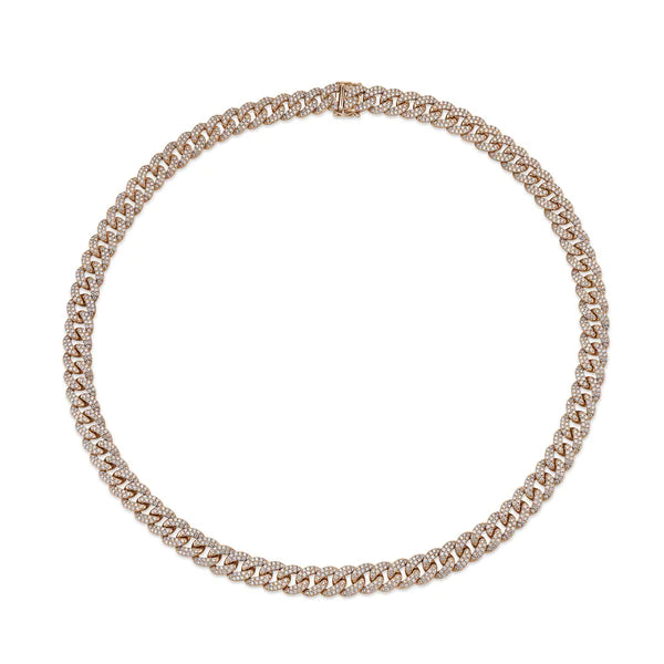 14K Gold Diamond Link Chain Necklace
