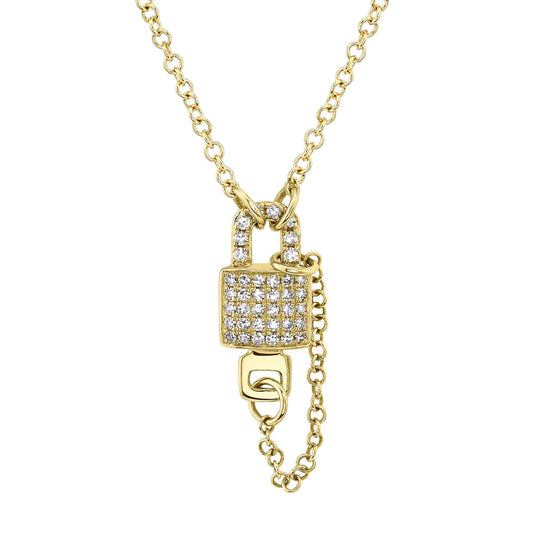 14K Gold .09CT Diamond Heart Love Necklace