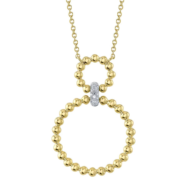 14K Gold 0.04 CT Diamond Circle Necklace