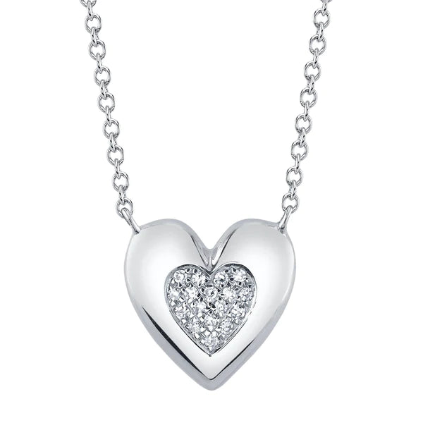 14K Gold 0.04 CT Diamond Heart Necklace