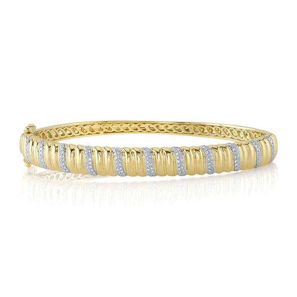 14K Gold Diamond San Marco Bangle