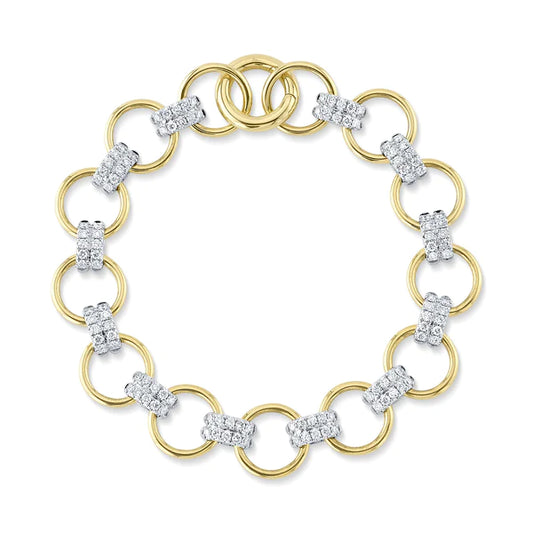 14K Gold Diamond Link Bracelet