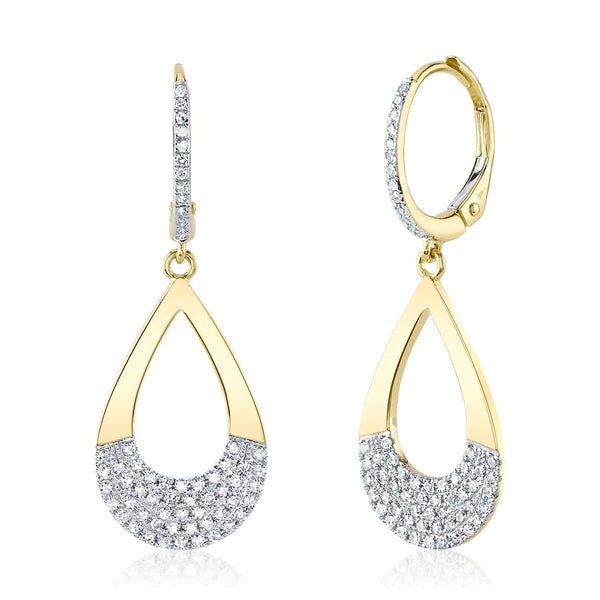 14K Gold Diamond Teardrop Earrings