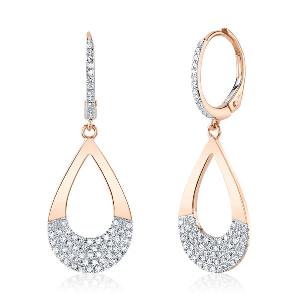 14K Gold Diamond Teardrop Earrings