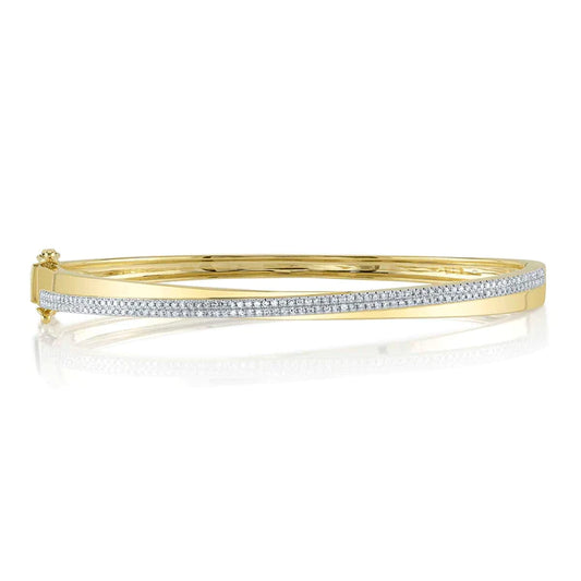 14K Gold Diamond Bangle Bracelet