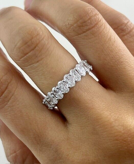 4.20 CT Lab Grown Oval Diamond Eternity Ring