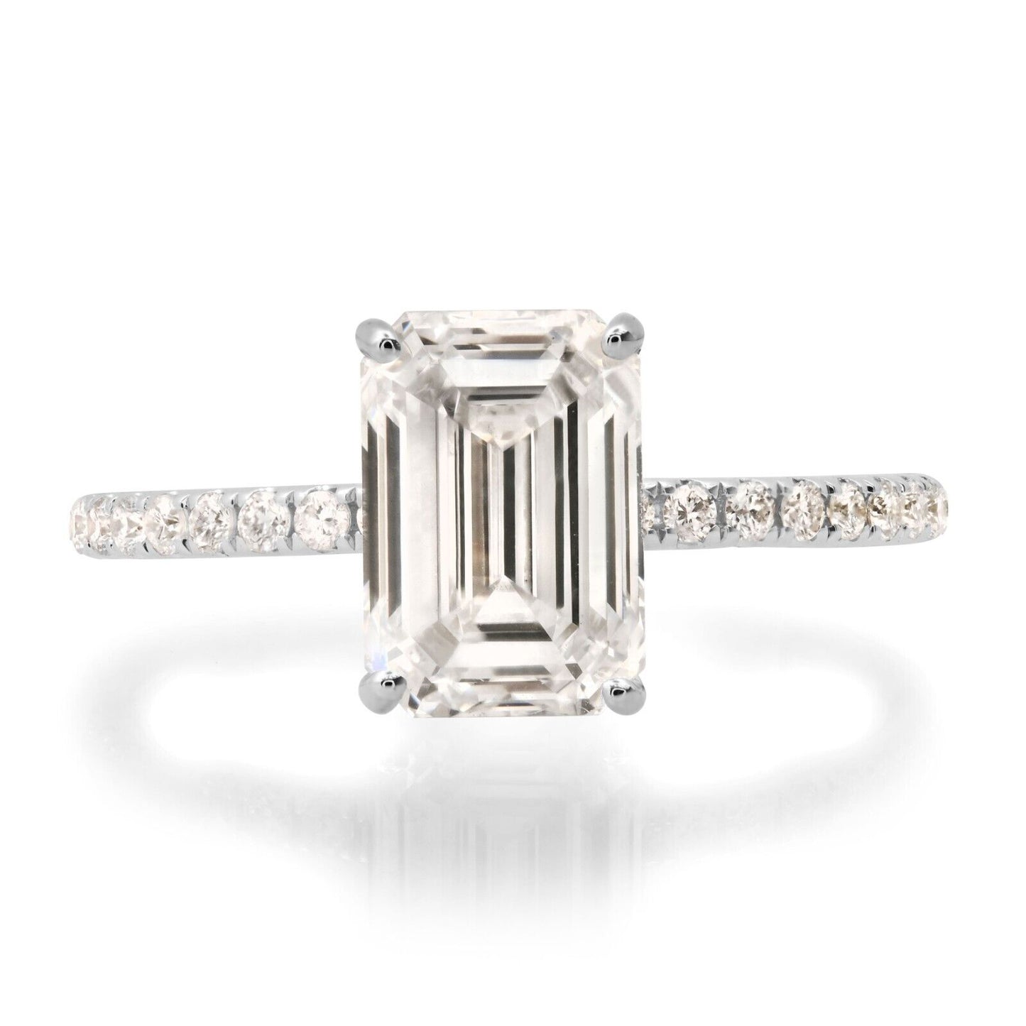 2.00 CT Lab Grown Emerald Cut Diamond Engagement Ring