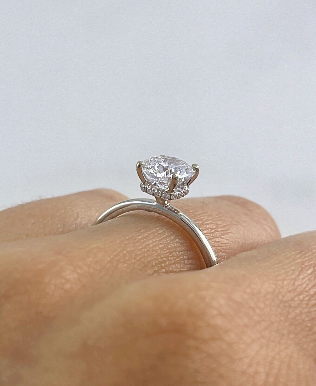 1.06 CT 14K White Gold Lab Grown Round Diamond Engagement Ring