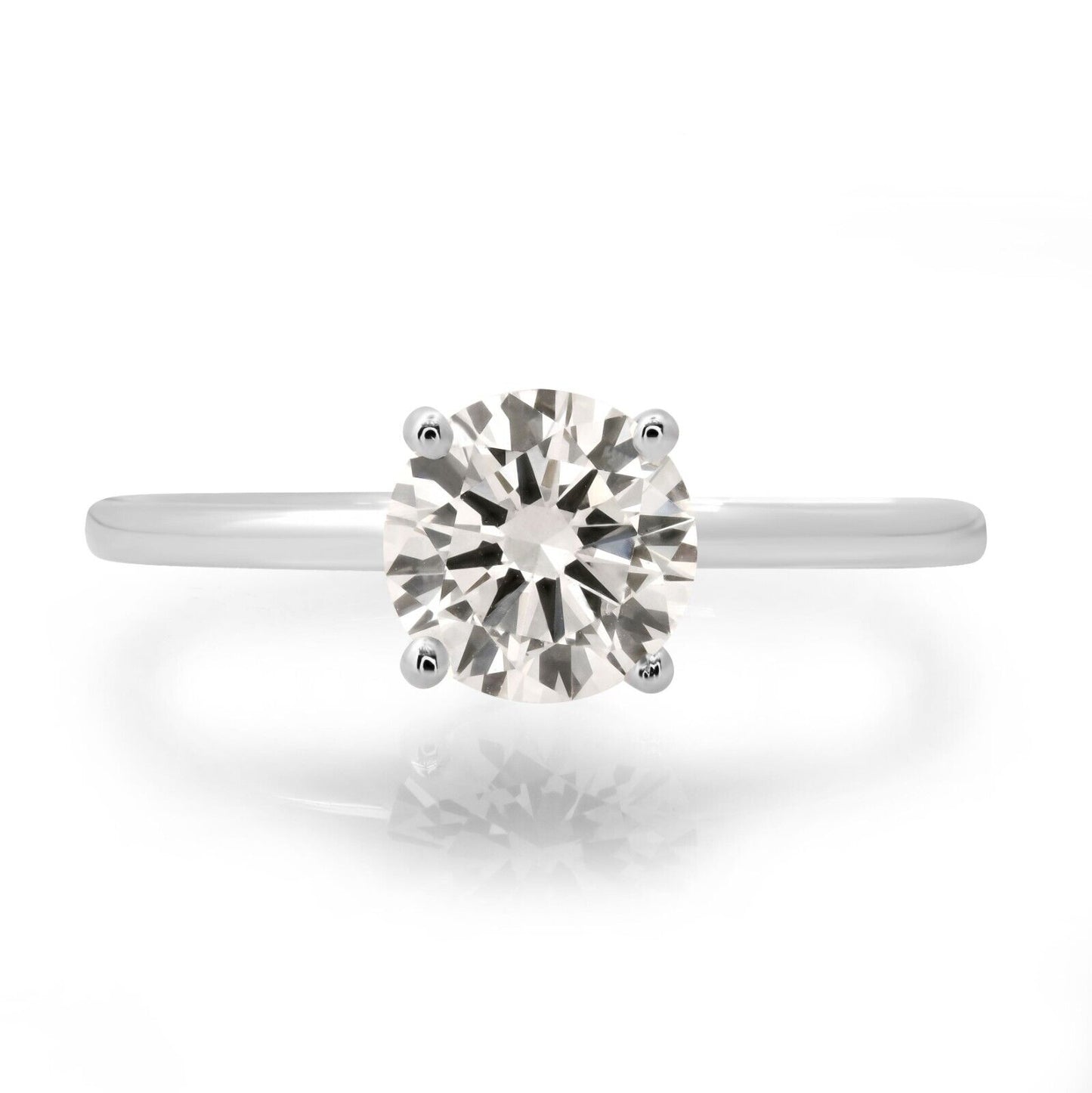 1.06 CT 14K White Gold Lab Grown Round Diamond Engagement Ring