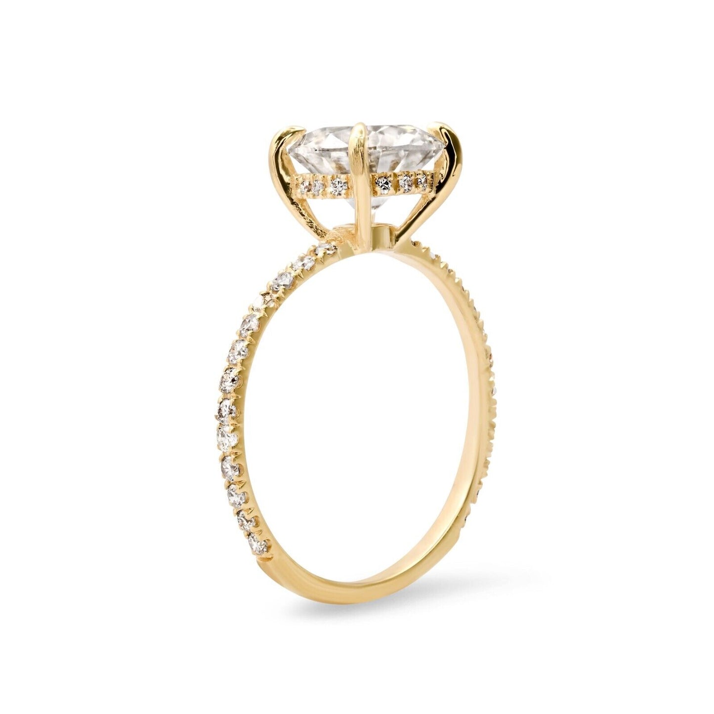 2.00 CT 14K Yellow Gold Lab Grown Round Diamond Engagement Ring