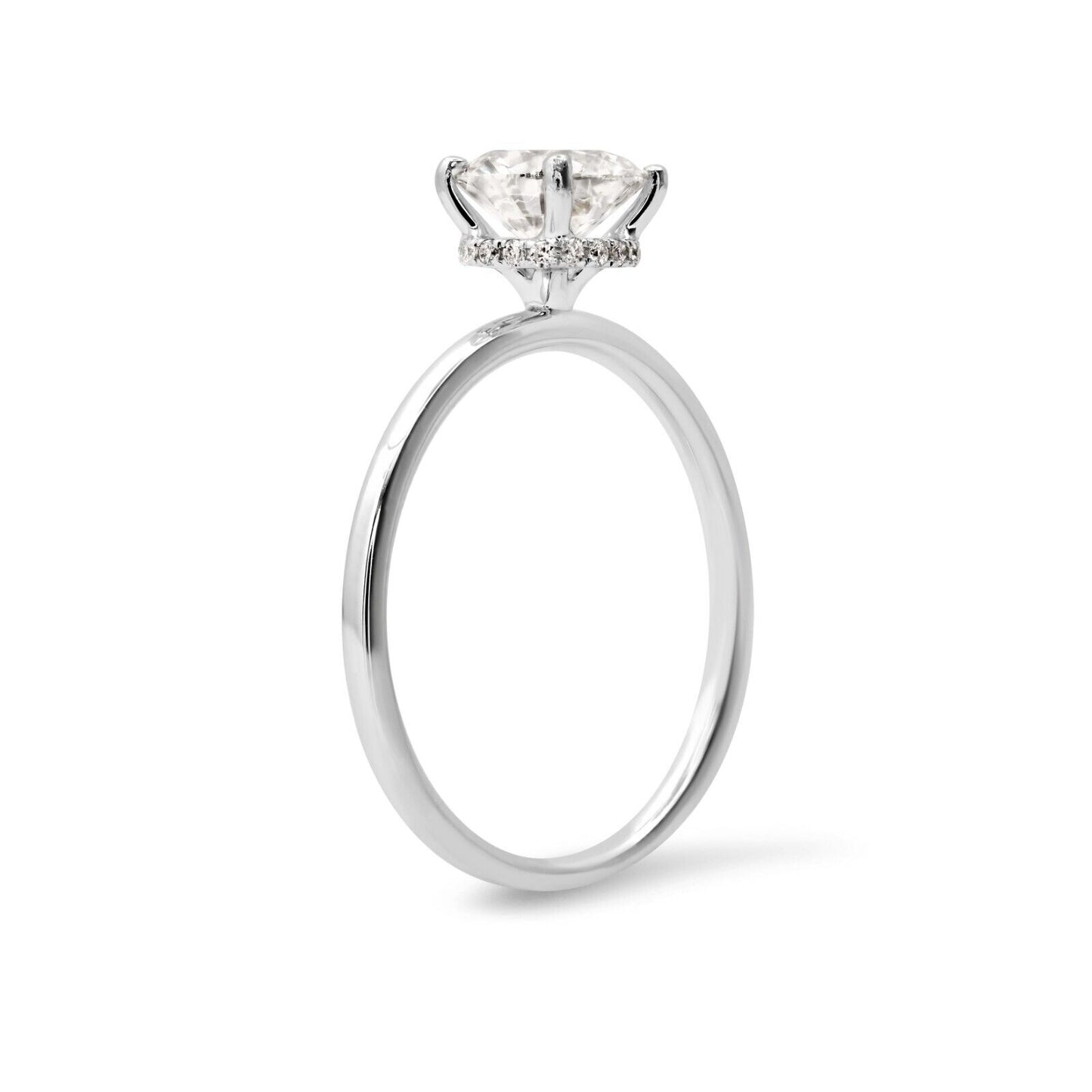 1.06 CT 14K White Gold Lab Grown Round Diamond Engagement Ring