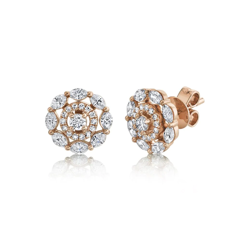 14k Gold Diamond Stud Earrings