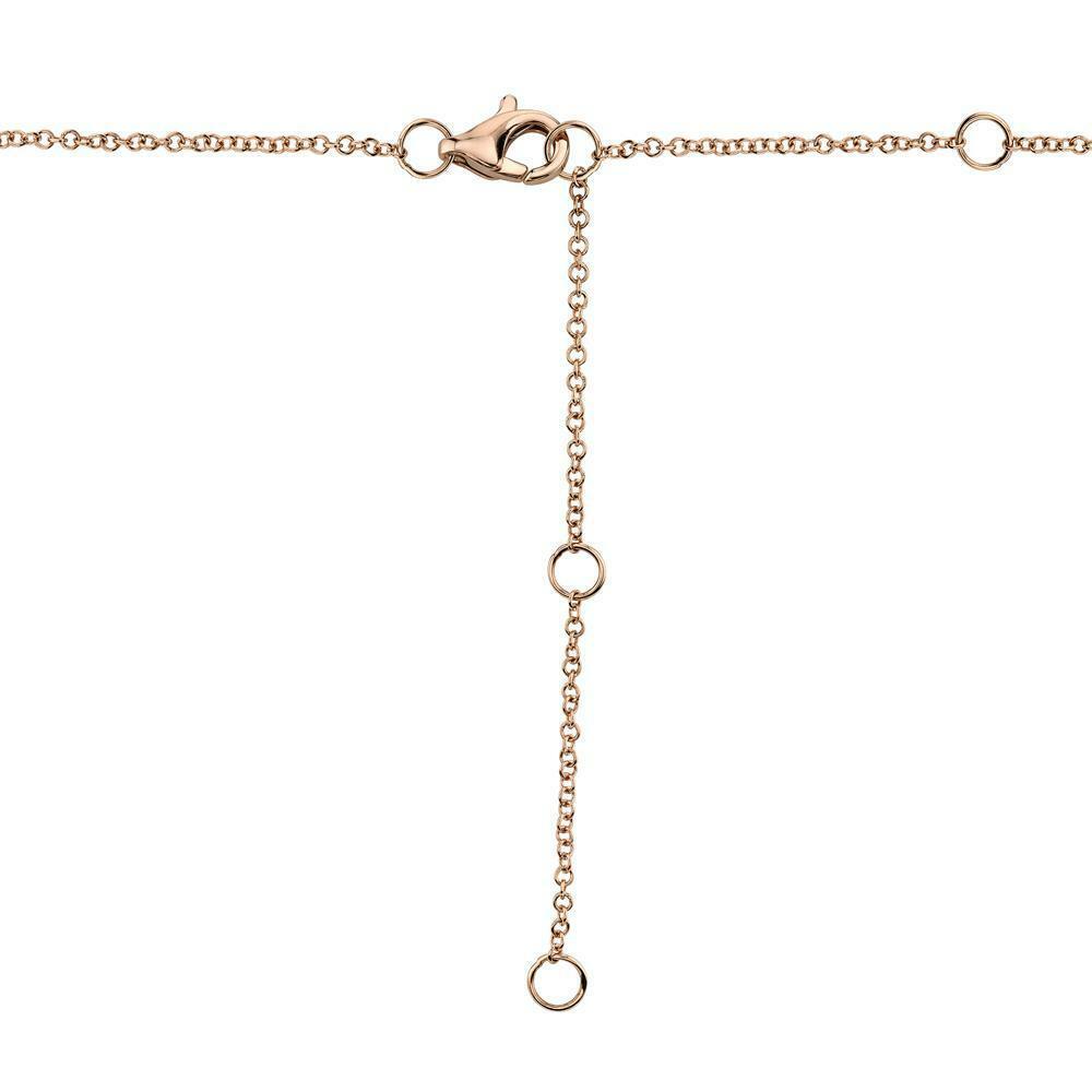 Diamond Lock & Key Bezel By The Yard 14k Rose Gold Natural Pave Necklace 0.49ct