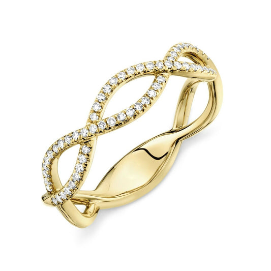 14K Gold Diamond Infinity Ring