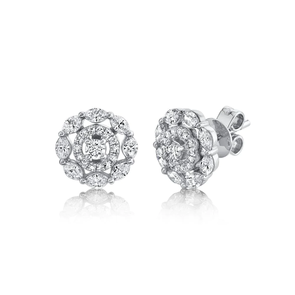 14k Gold Diamond Stud Earrings