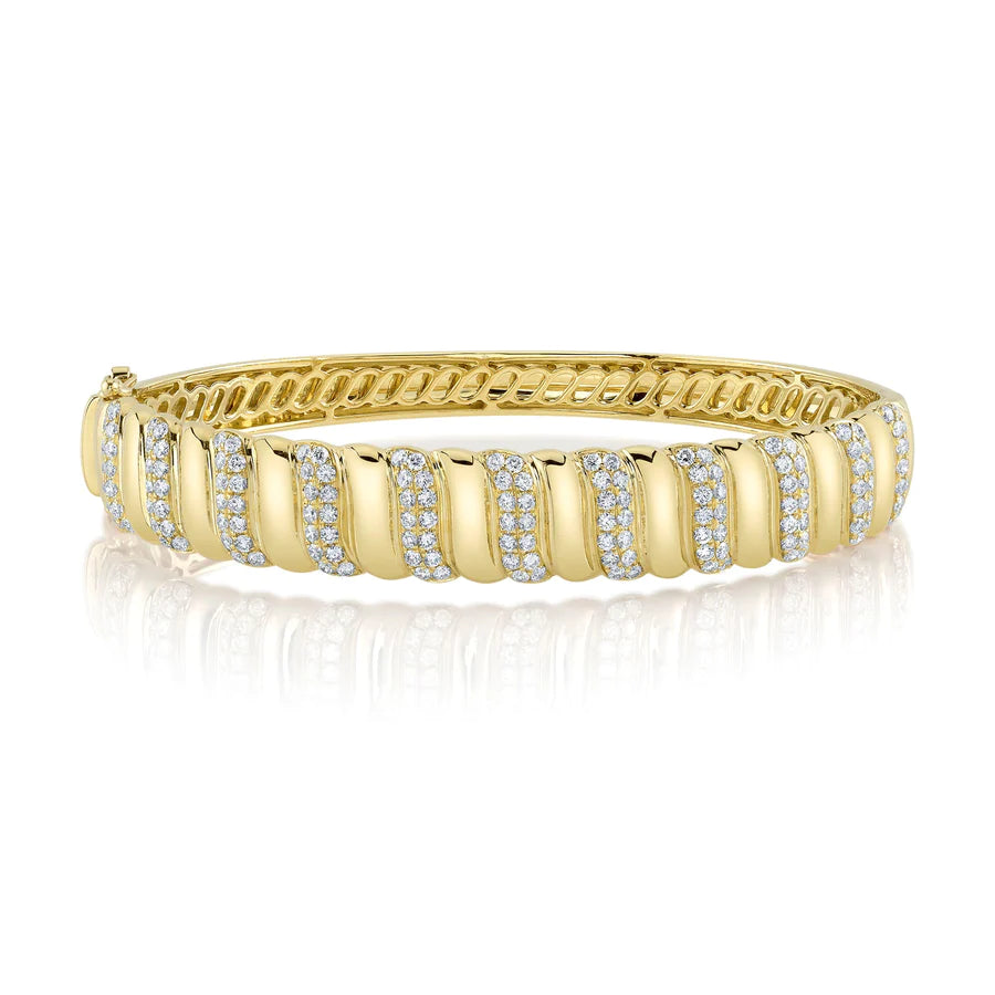 14K Gold Diamond Bangle Bracelet