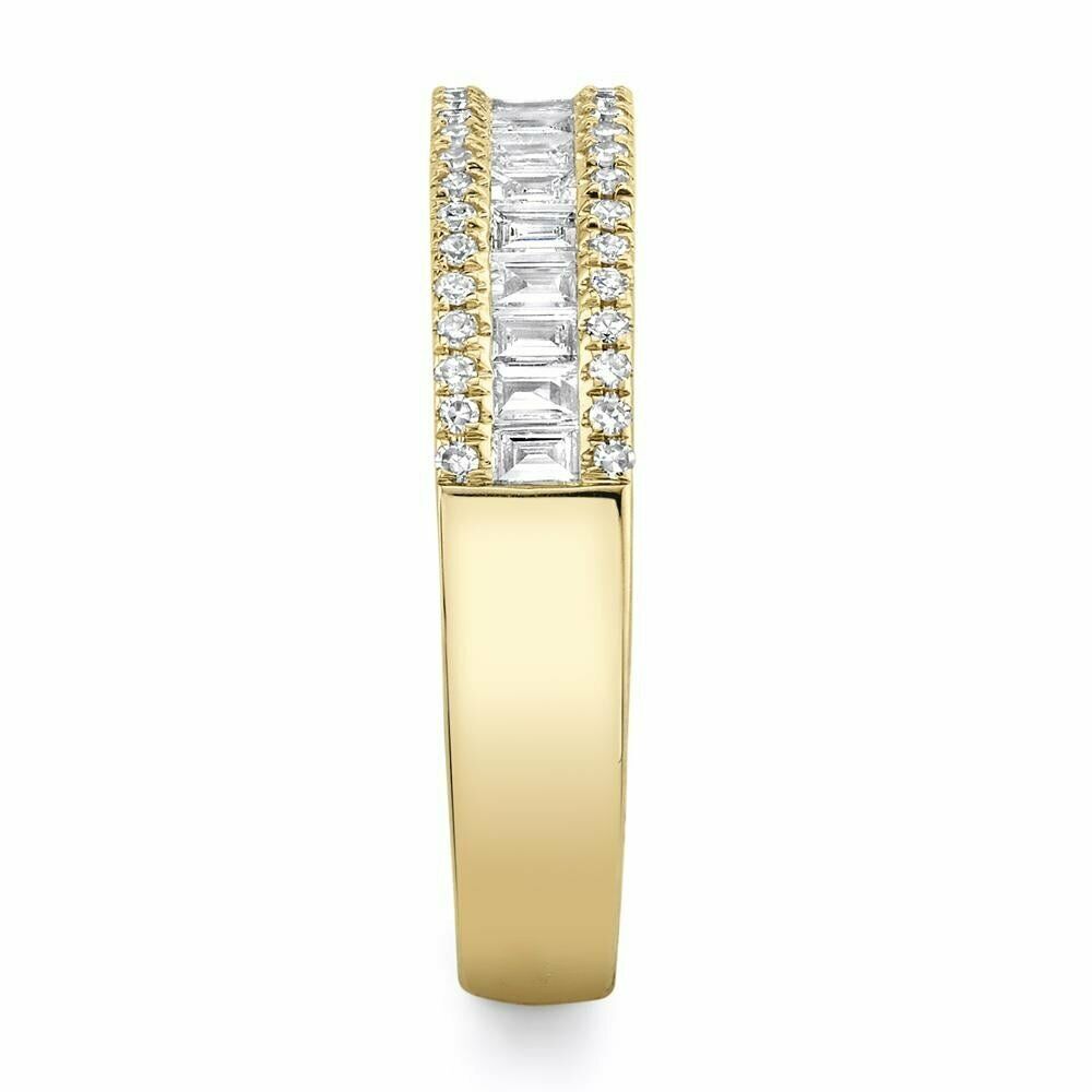 14K Gold 0.63CT Baguette Cut Diamond Channel Set Band Wedding Ring